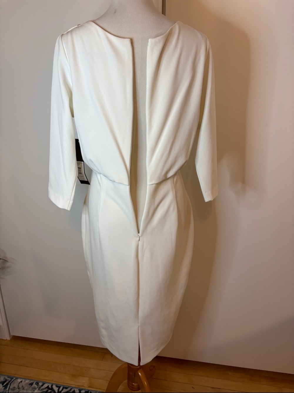 Badgley Mischka Ivory Boatneck Midi Dress - Picture 7 of 7